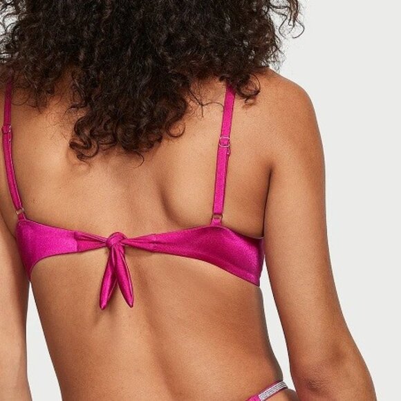 32C/S VICTORIA SECRET SWIM Shine Strap Push Up Top Bikini Set Brazilian Bottom - Picture 11 of 14